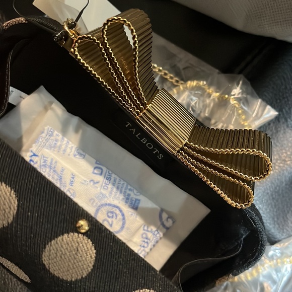 Talbots Nori 1 Black & Gold Polka Dot Women’s Heels 6.5 Plus Matching Purse NWT - Picture 8 of 9